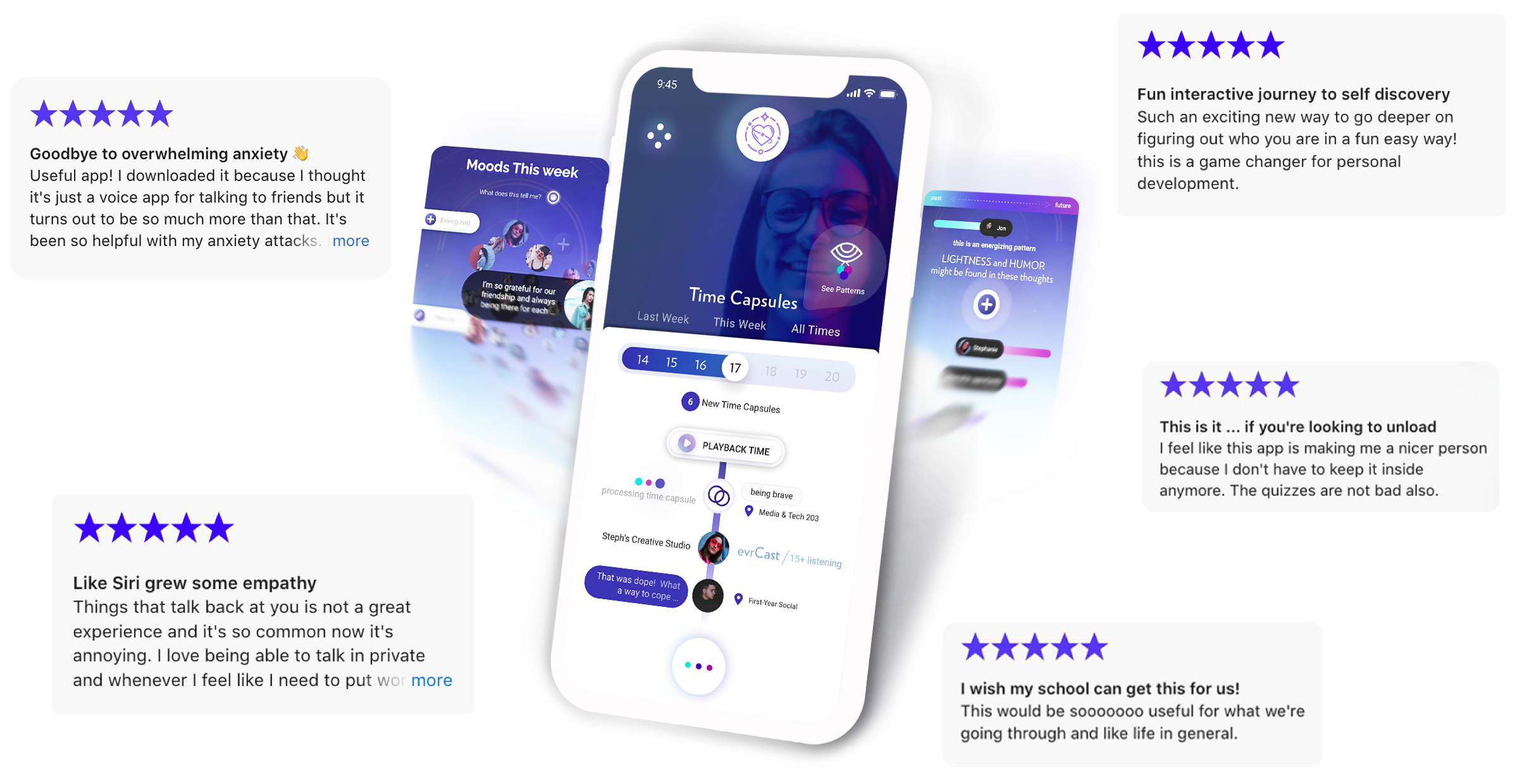 evrmore is the wellness GPS app that helps improve student mental health and engagement. It addresses lackluster engagement and deteriorating mental health based on today's behaviors of tech natives